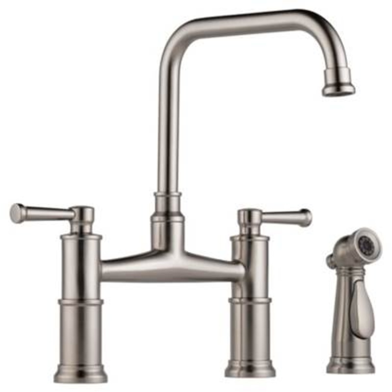 Brizo 62525LF-SS- Two Handle Bridge Kitchen Faucet With Spray