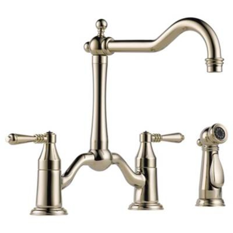 Brizo 62536LF-PN- Two Handle Kitchen Bridge Fauc