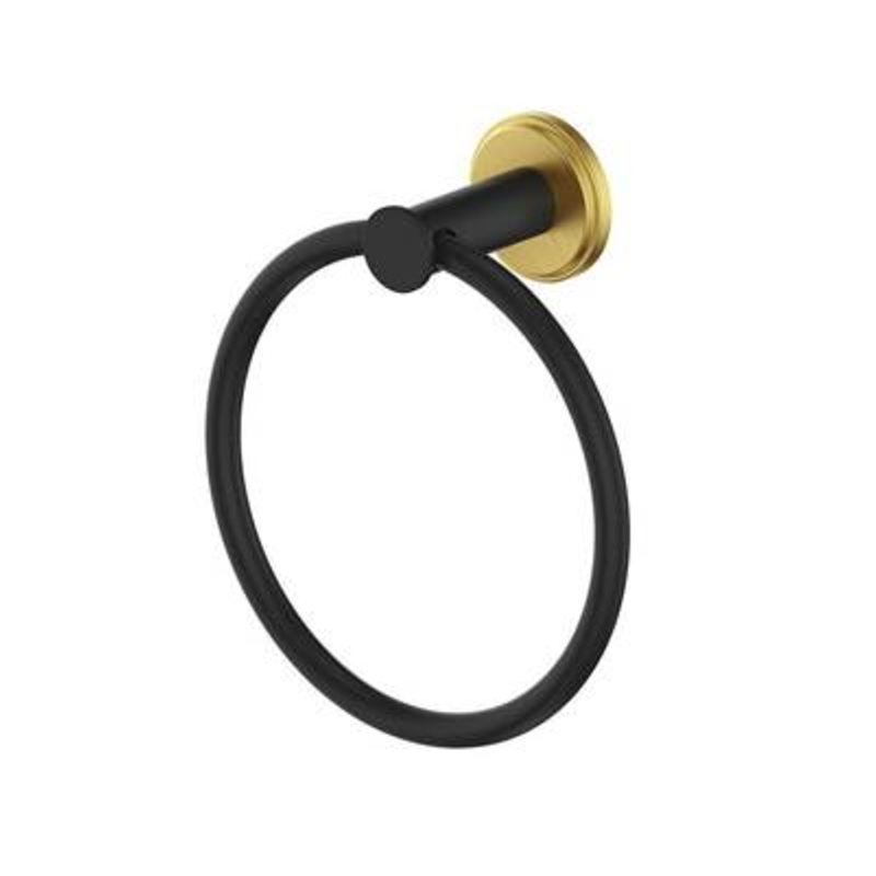 Vogt BA.0109.GB- Zehn Towel Ring Matte Gold Matte Black
