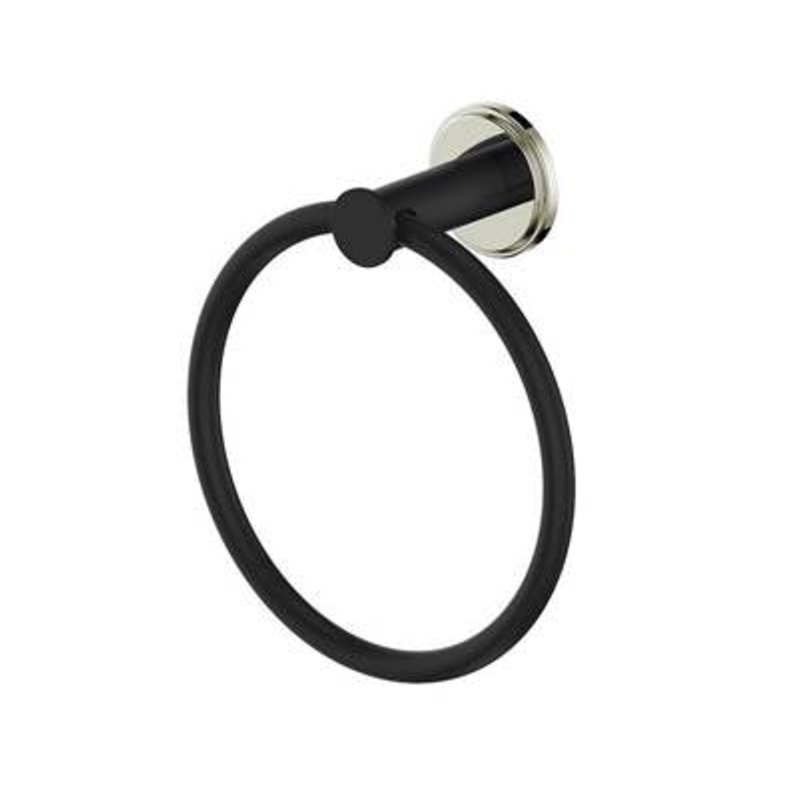 Vogt BA.0109.PB- Zehn Towel Ring Polished Nickel Matte Black