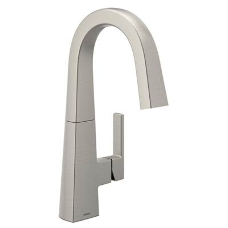 Moen S55005SRS- Nio One-Handle Bar Faucet, Includes Secondary Finish Handle Option, Spot Resist Stainless