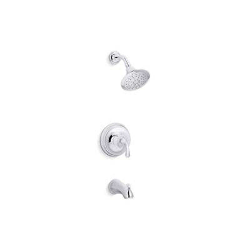 Kohler TS10275-4G-CP- Fort Rite-Temp bath and shower trim with slip-fit spout and 1.75 gpm showerhead